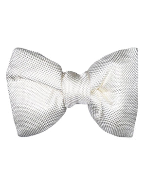 Tom Ford Silk Bow Tie White Solid Pattern