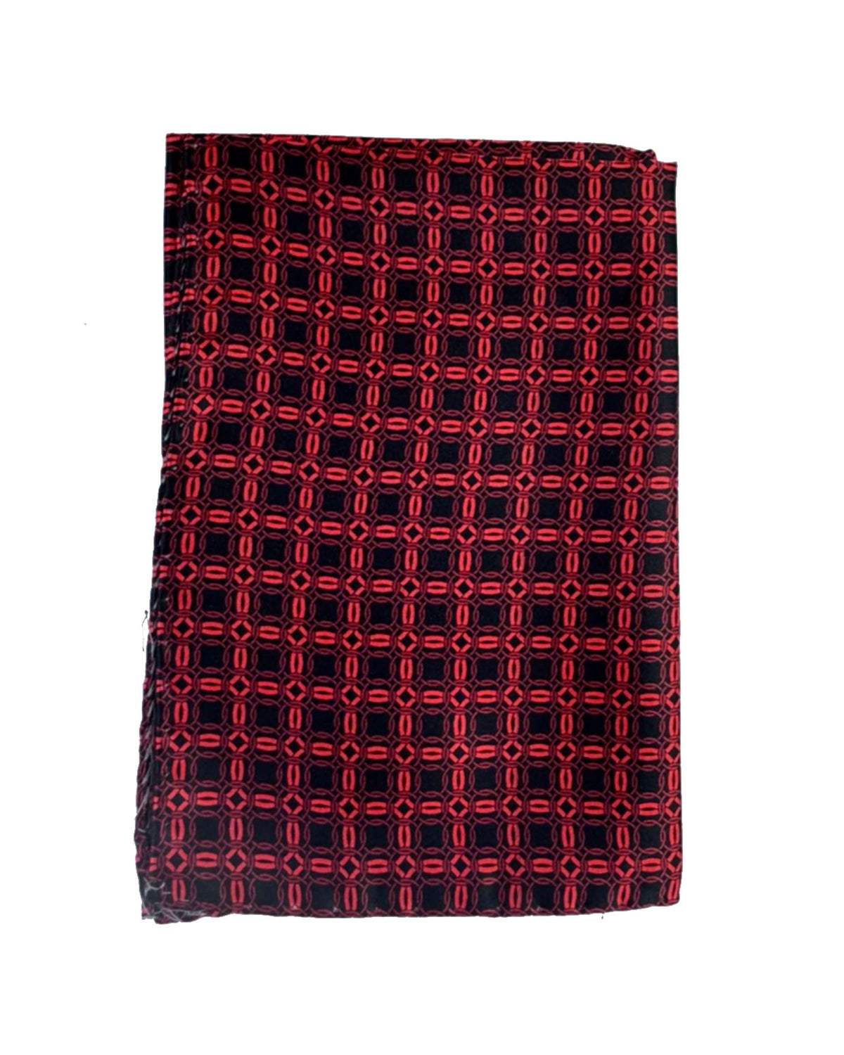Vitaliano Pancaldi Silk Pocket Square Black Red Pattern