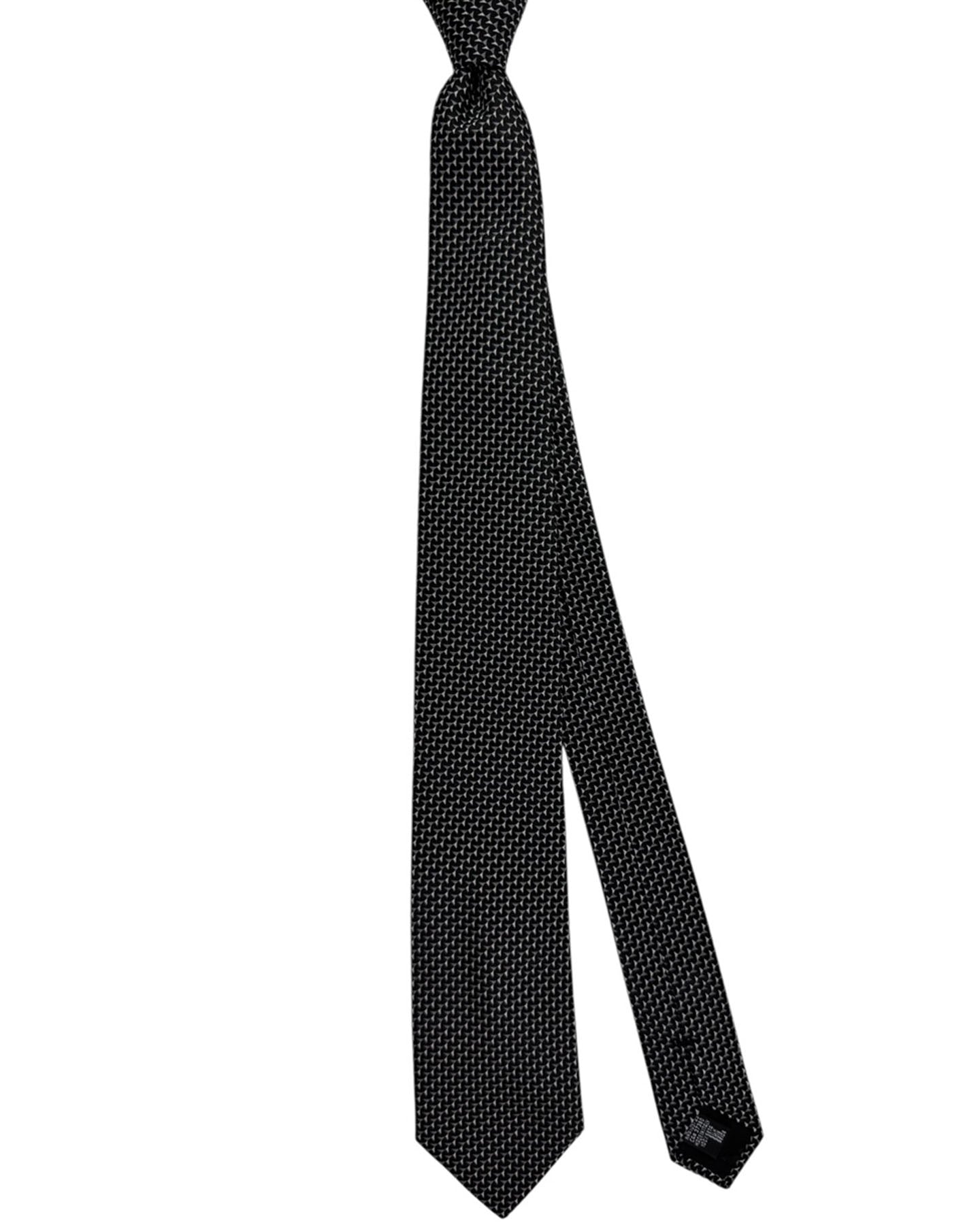 Armani Necktie Black and Gray Triangle Weave