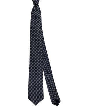 Armani Necktie Black Silver Starburst Microprint