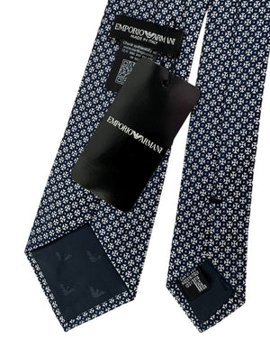 Armani Necktie Dark Navy Starburst Microprint