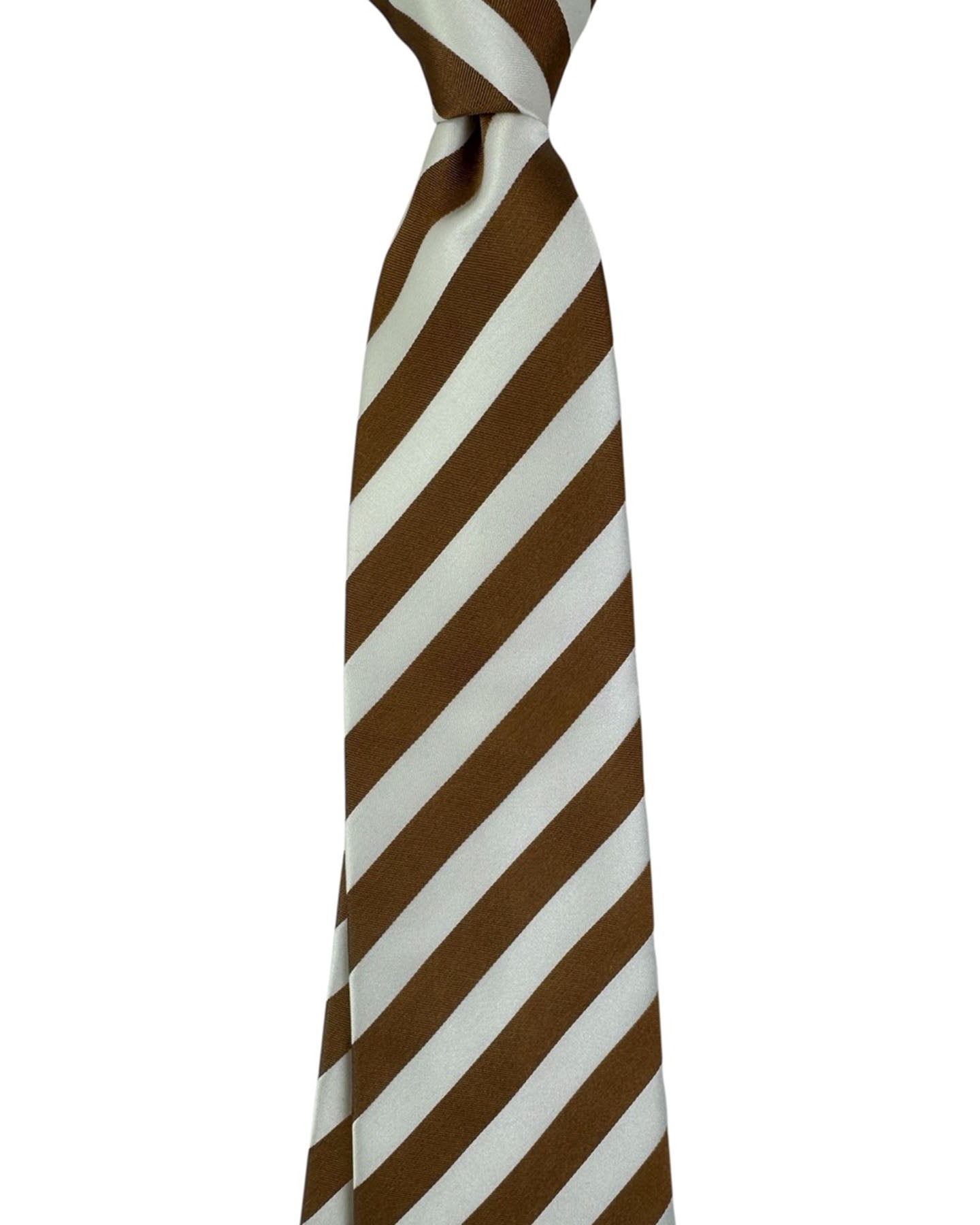 Armani Tie Brown White Stripes SALE