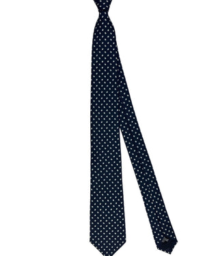 Armani Silk Tie Navy With Seafoam White Accents