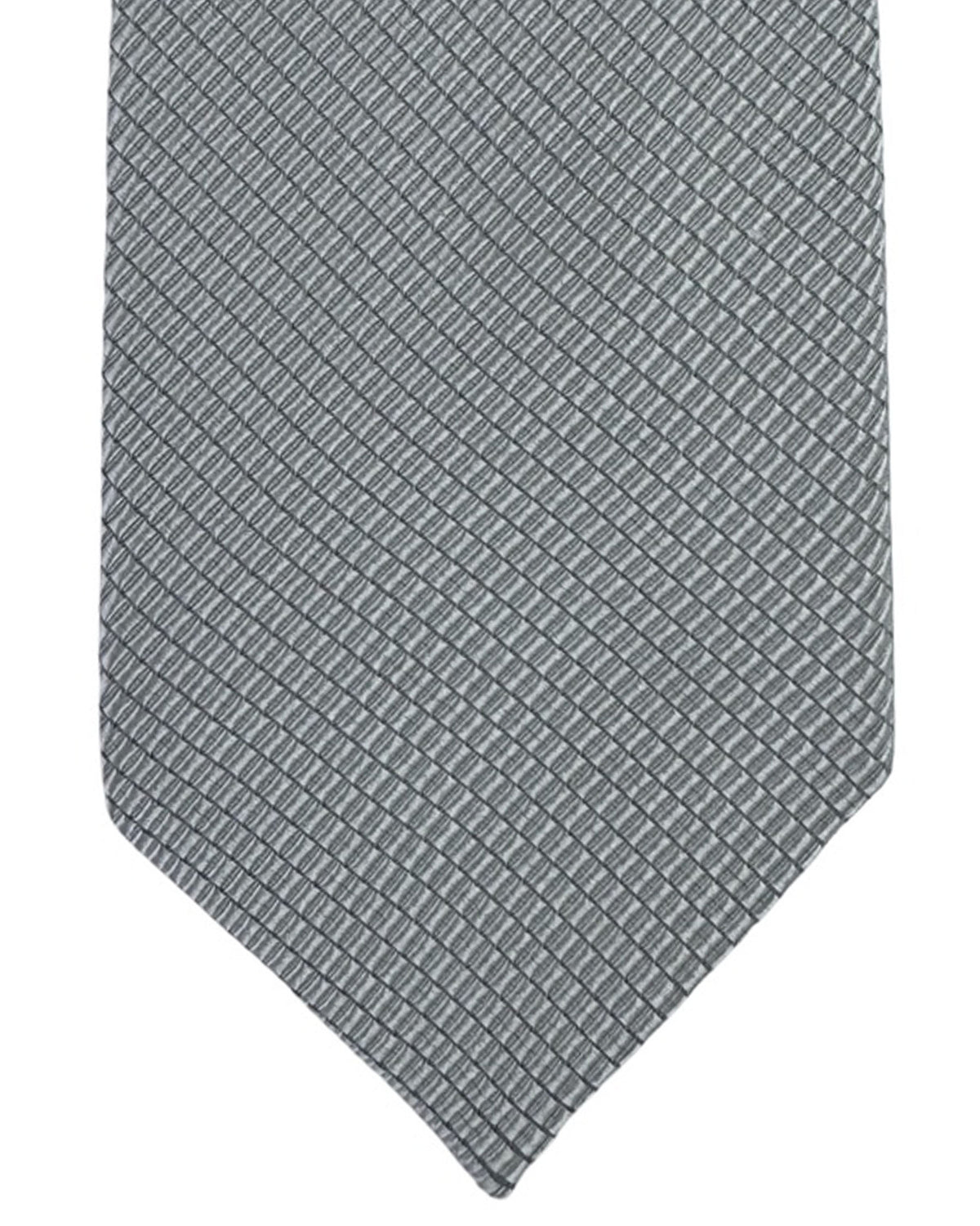 Armani Tie Pearl Gray Pattern - Cotton Silk