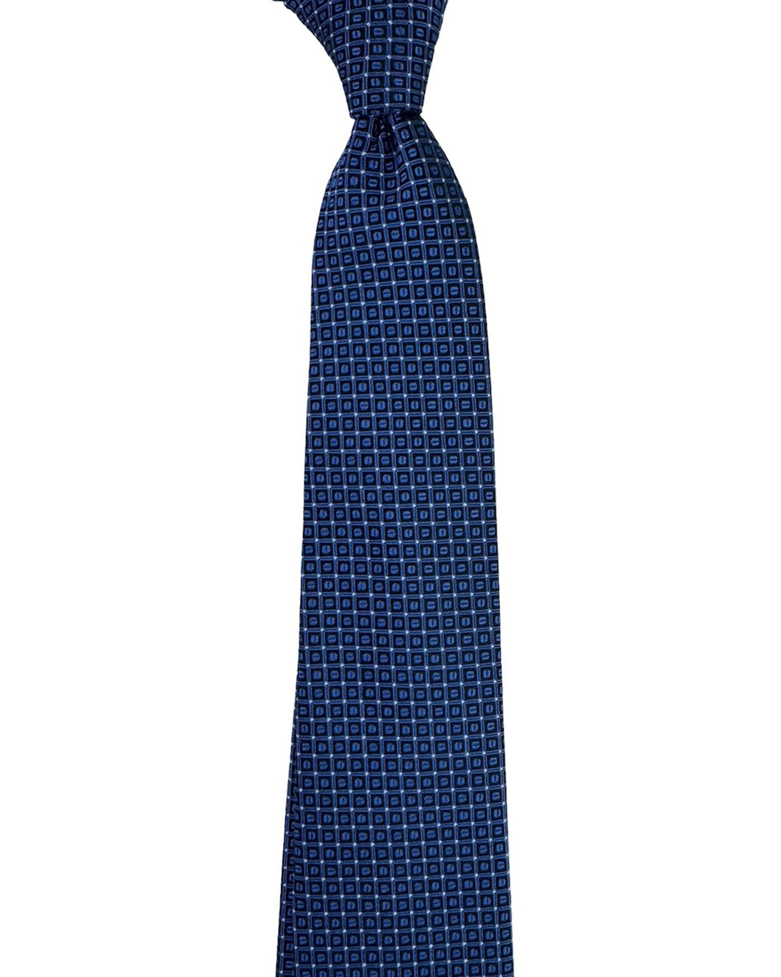 Emporio Armani Tie Midnight Blue Geometric Square Design