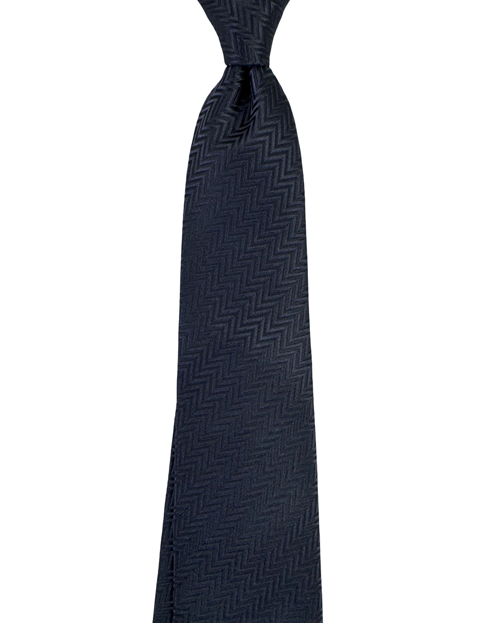Emporio Armani Tie Anthracite Gray Herringbone Weave