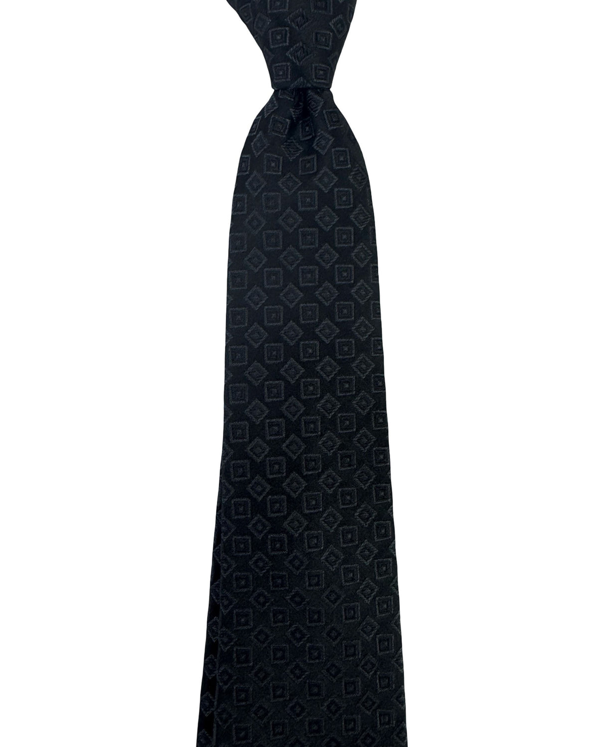 Emporio Armani Tie Black Gray Micro Diamond Pattern