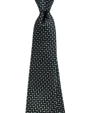 Armani Tie Black Gray Geometric Pattern