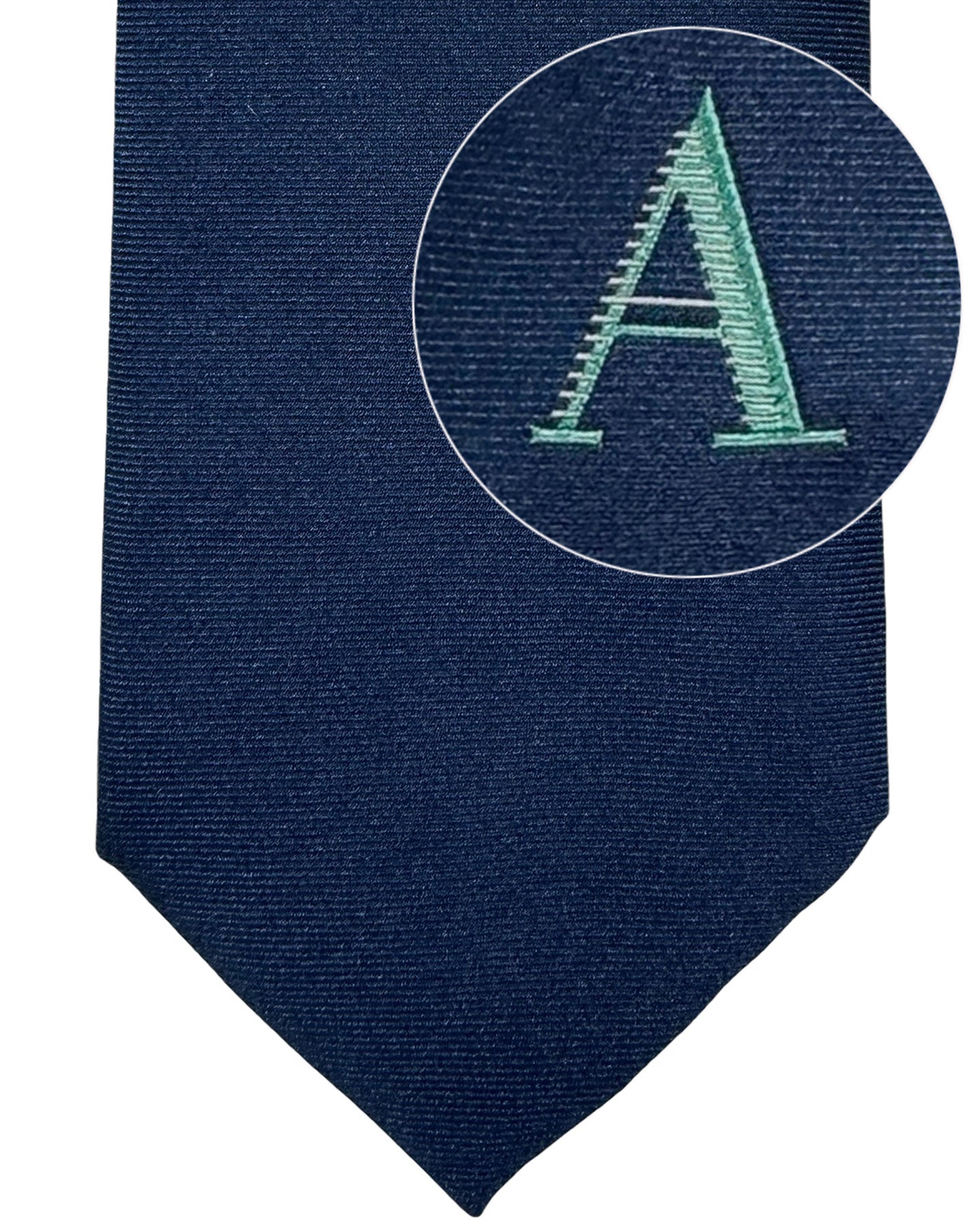 Armani Silk Tie Dark Blue Grosgrain A Logo - FINAL SALE