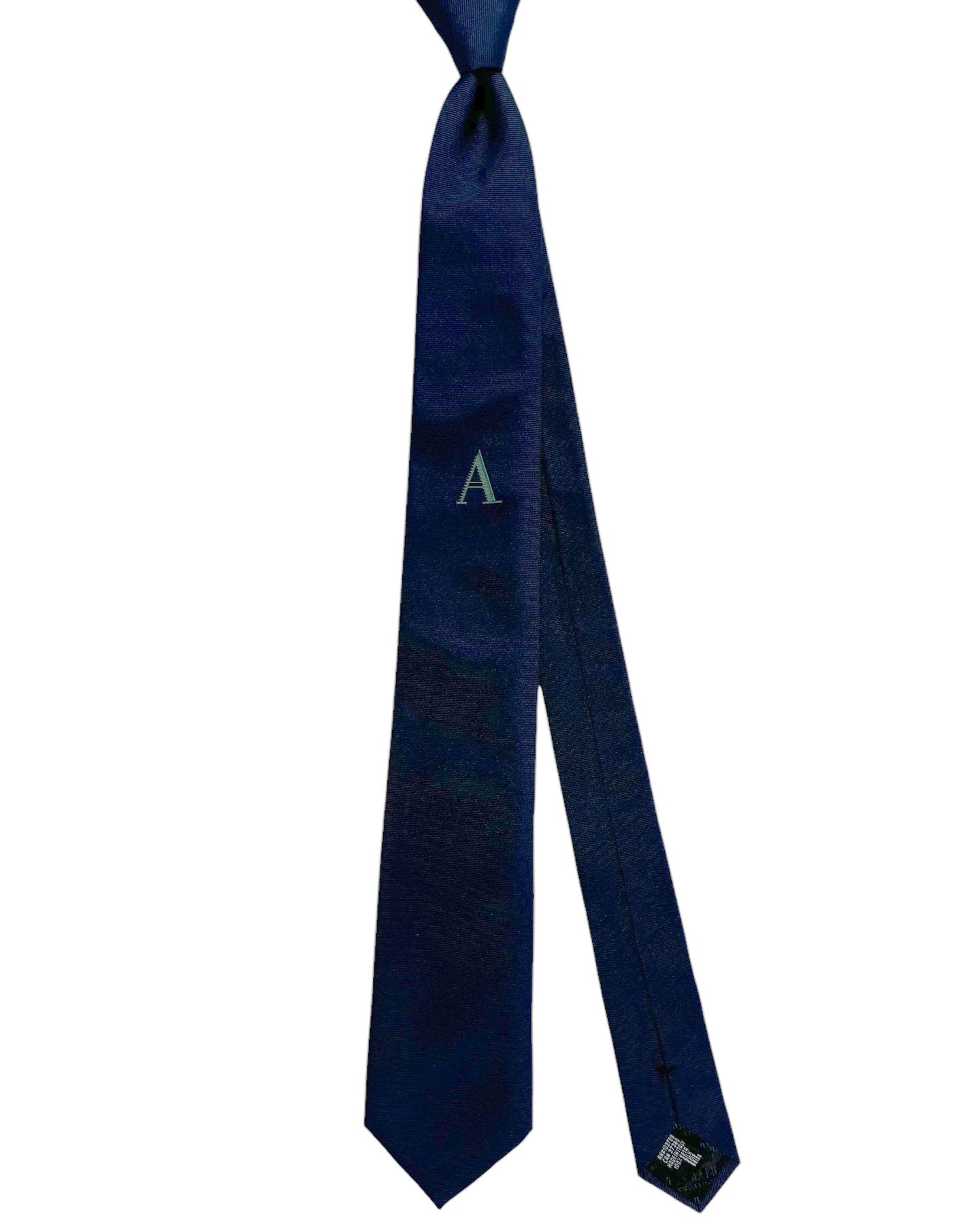 Armani Silk Tie Dark Blue Grosgrain A Logo - FINAL SALE