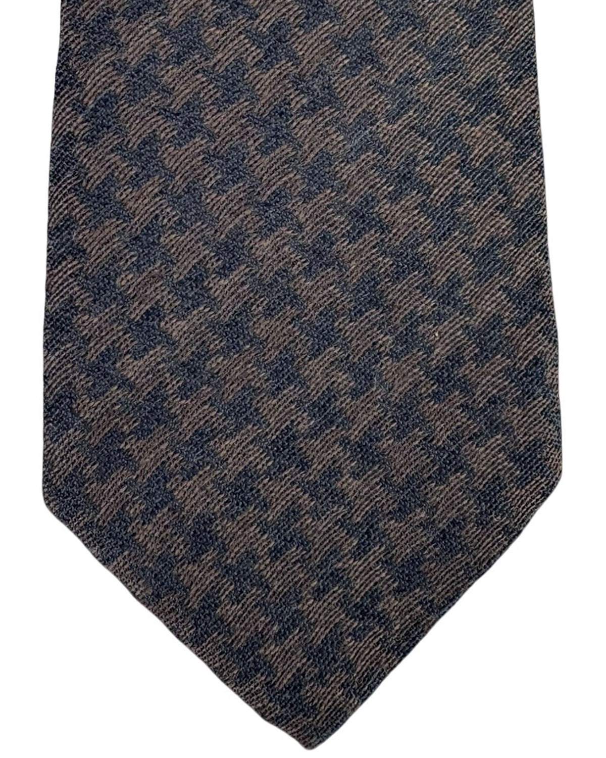 Armani Tie Brown Houndstooth