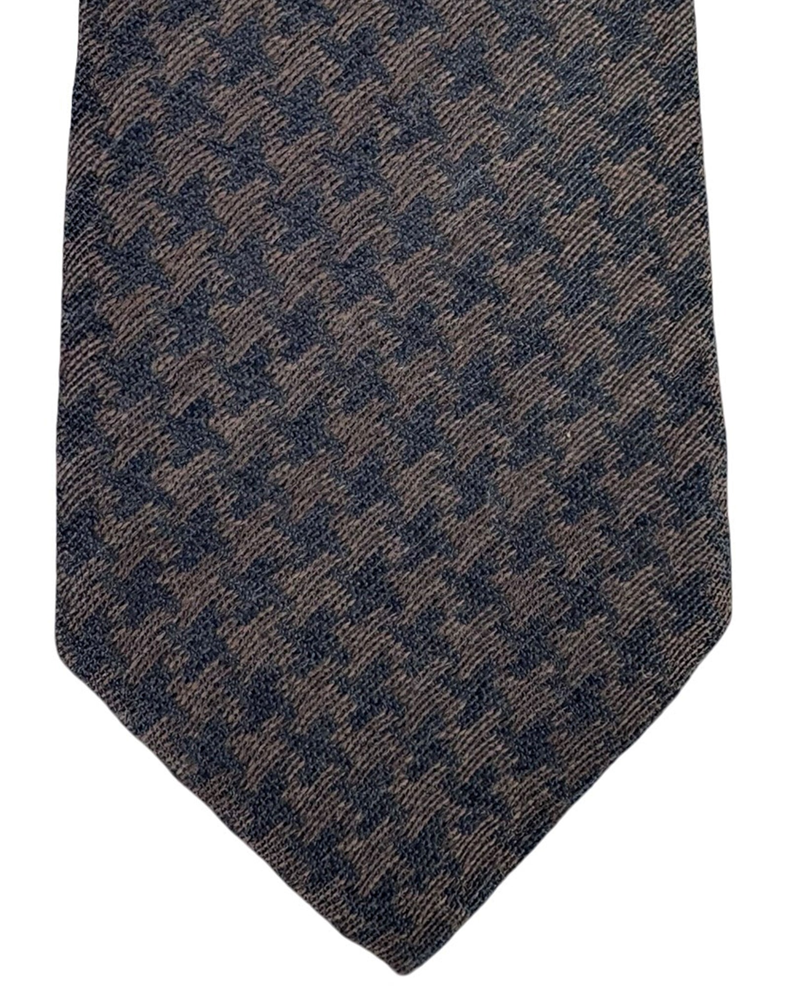 Armani Tie Brown Houndstooth