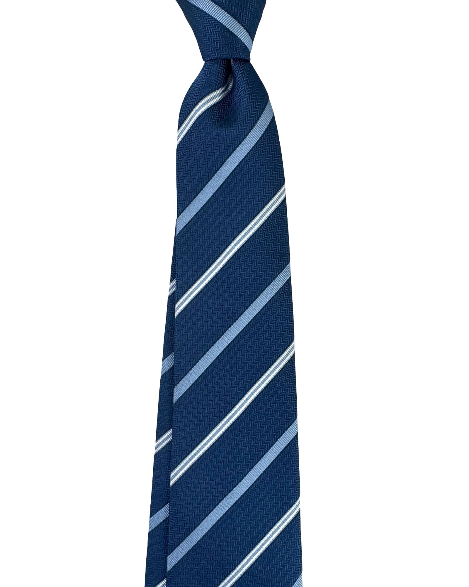 Armani Tie Dark Blue Silver Stripes - Emporio Armani