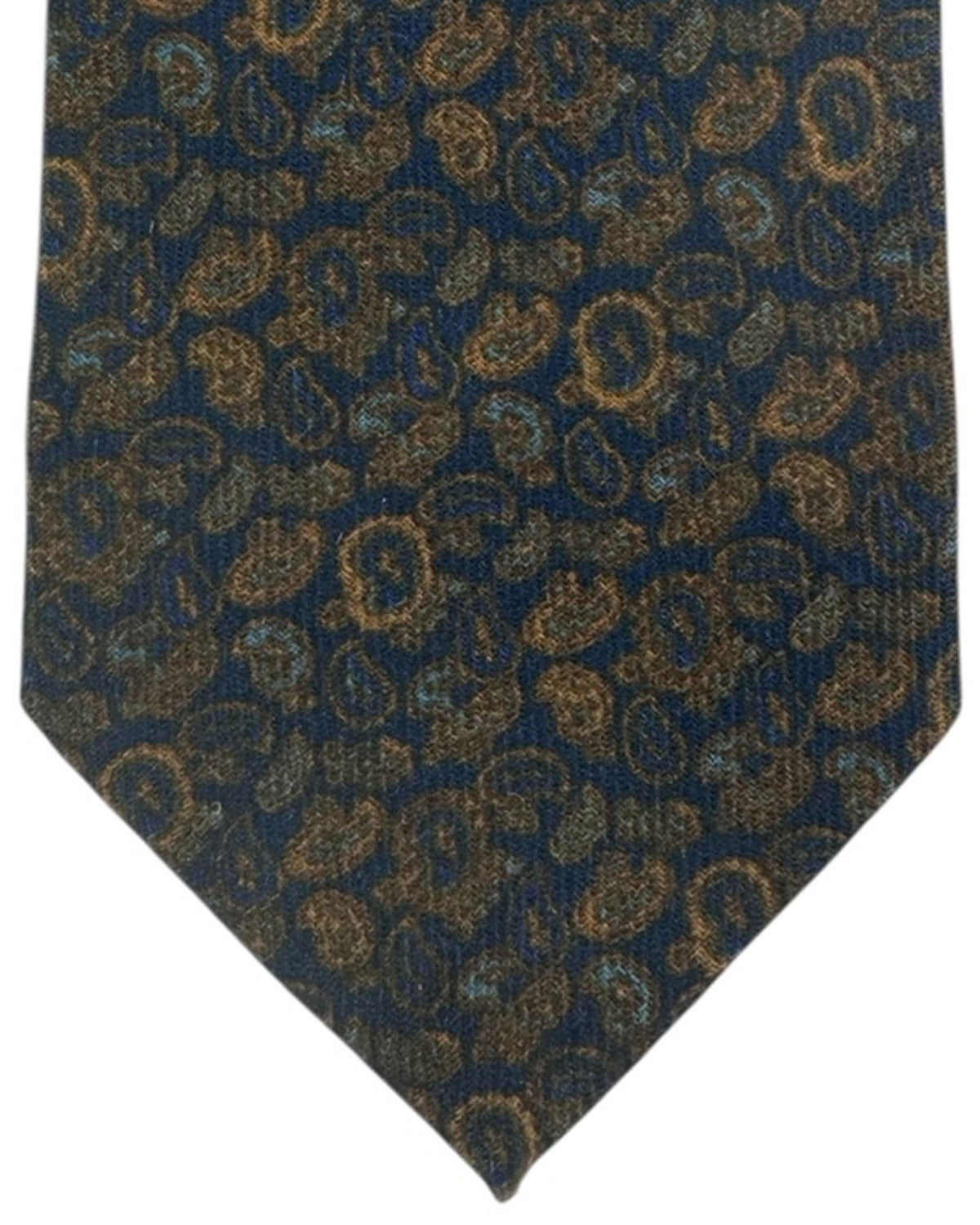 Cesare Attolini Tie marble Brown With Gold Paisley Pattern