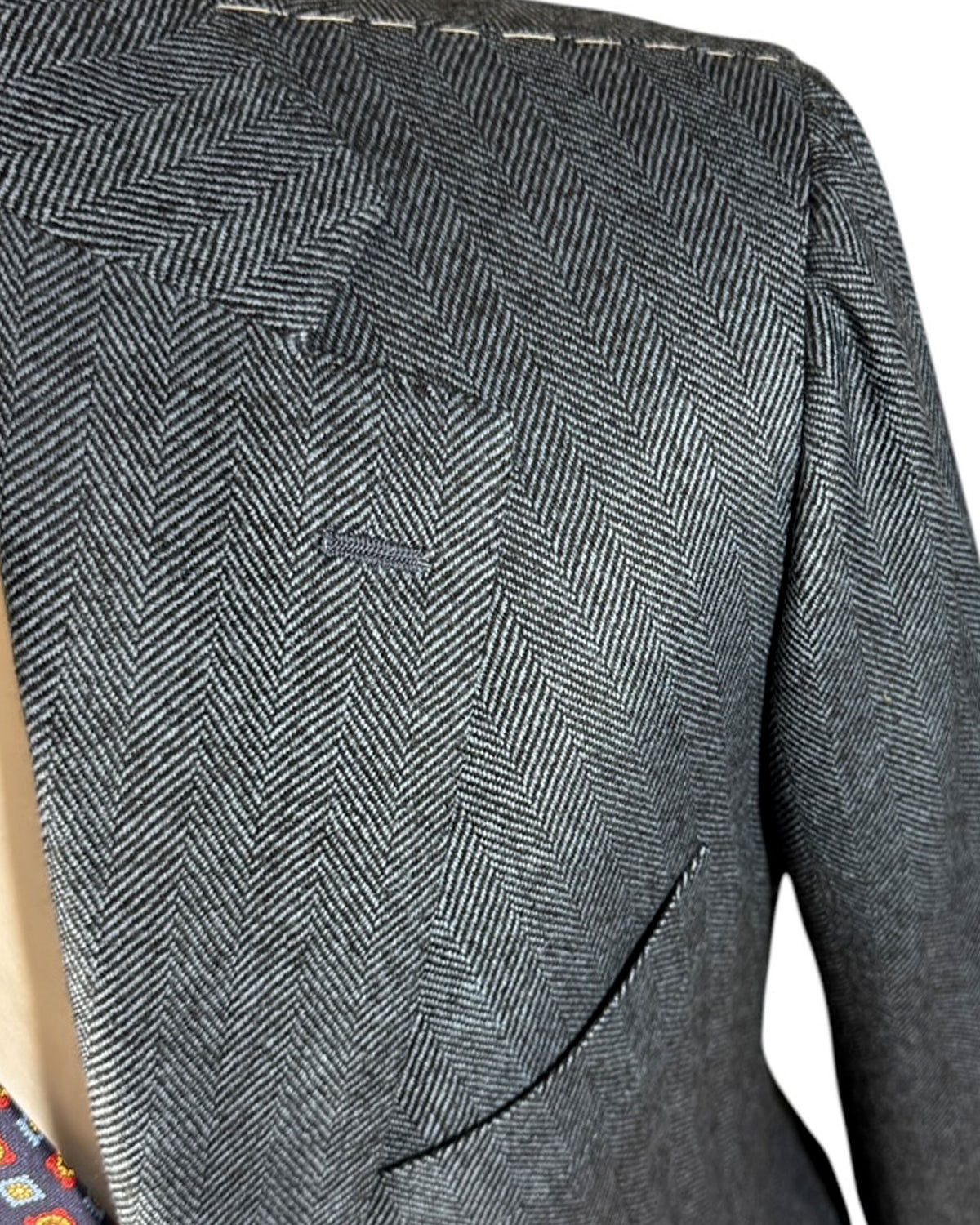 Cesare Attolini Sport Coat Dark Blue Herringbone EU 54/ US 44