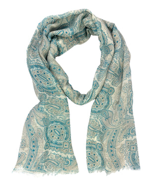 Cesare Attolini Scarf Ornamental Design - Linen Cashmere Silk Shawl
