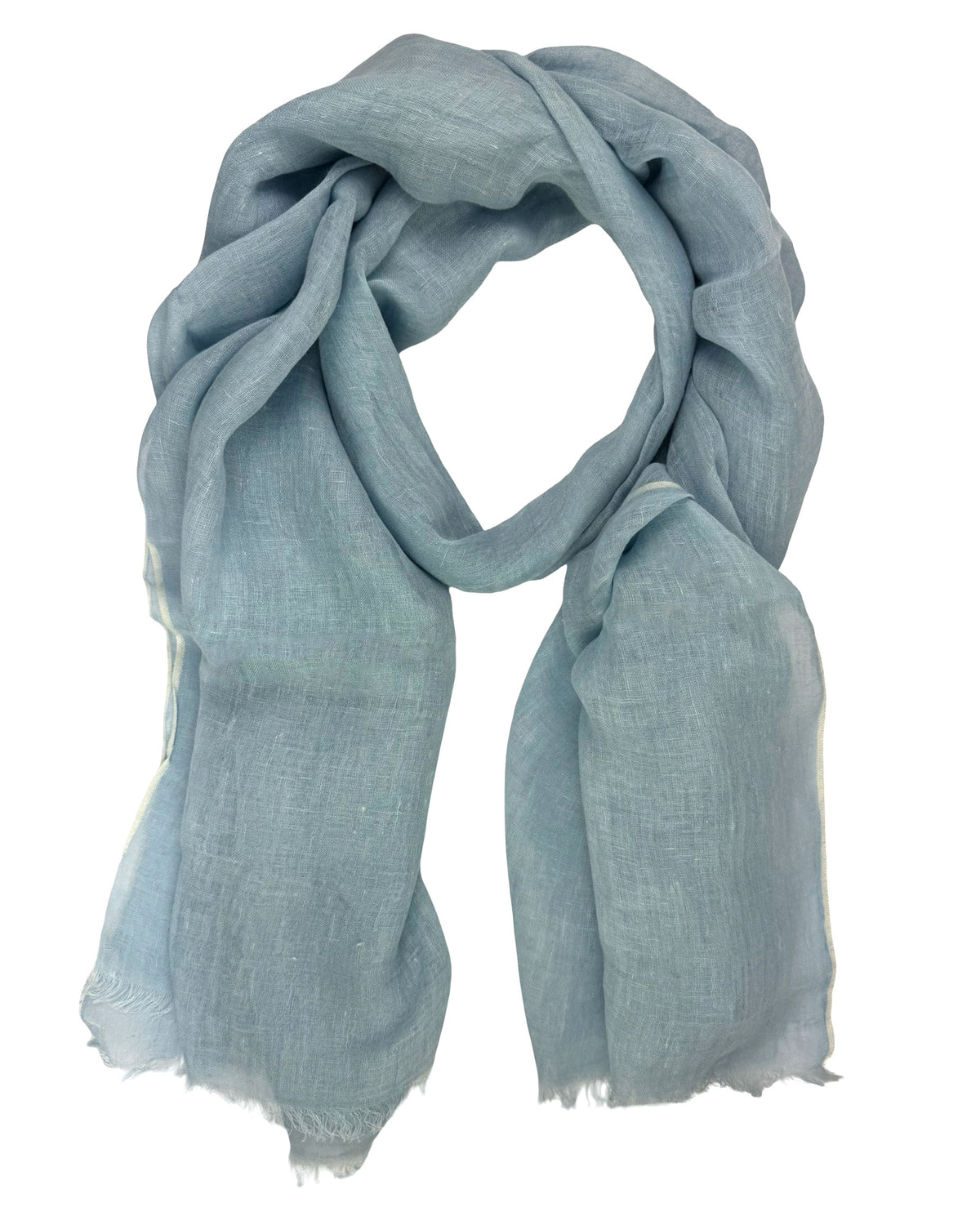 Cesare Attolini Scarf Light Blue - Linen Silk Cashmere Shawl