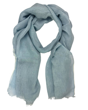 Cesare Attolini Scarf Light Blue - Linen Silk Cashmere Shawl