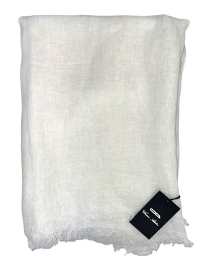 Attolini Linen Scarf White Design