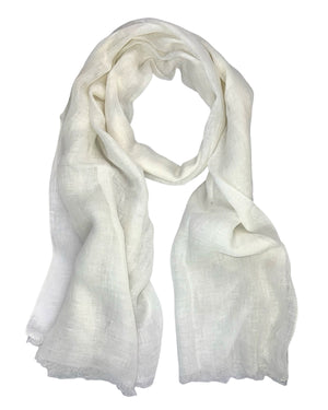 Cesare Attolini Linen Scarf White Design