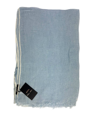 Cesare Attolini Scarf Blue - Linen Silk Cashmere Shawl
