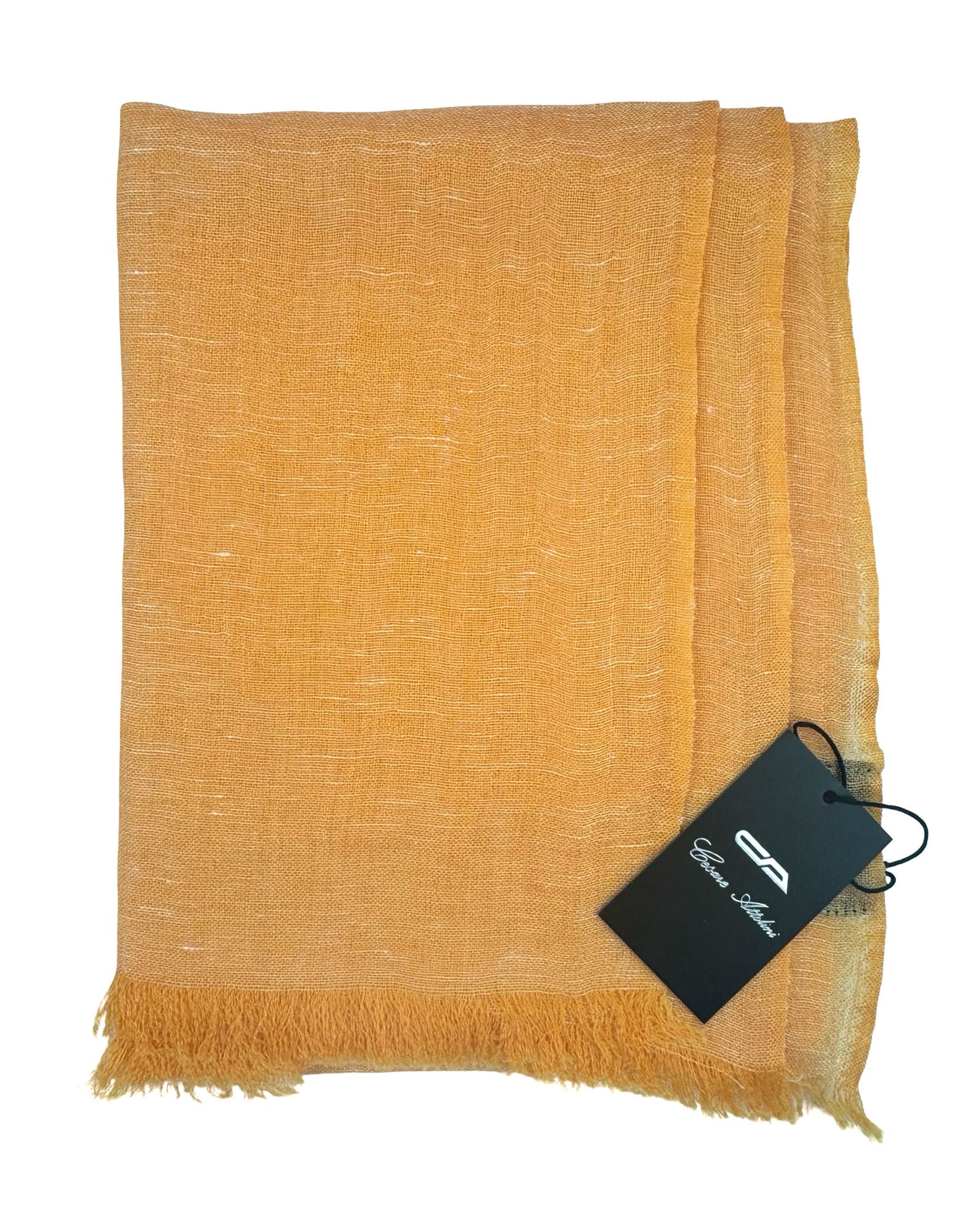 Cesare Attolini Linen Scarf Light Orange Design