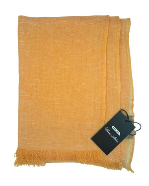 Cesare Attolini Linen Scarf Light Orange Design