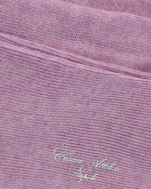 Pink Over The Calf Socks Linen Cotton
