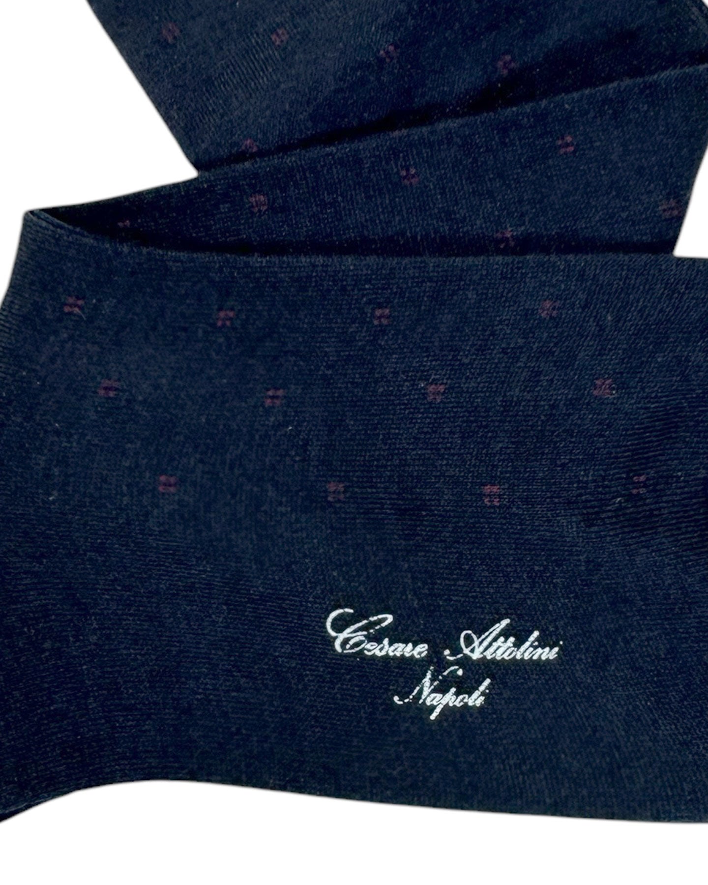 Cesare Attolini Wool Socks Midnight Blue Maroon Design US 11 1/2 - / EUR 45 Over The Calf SAL