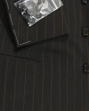 Cesare Attolini Suit Dark Gray Brown Stripes EU 54/ US 44