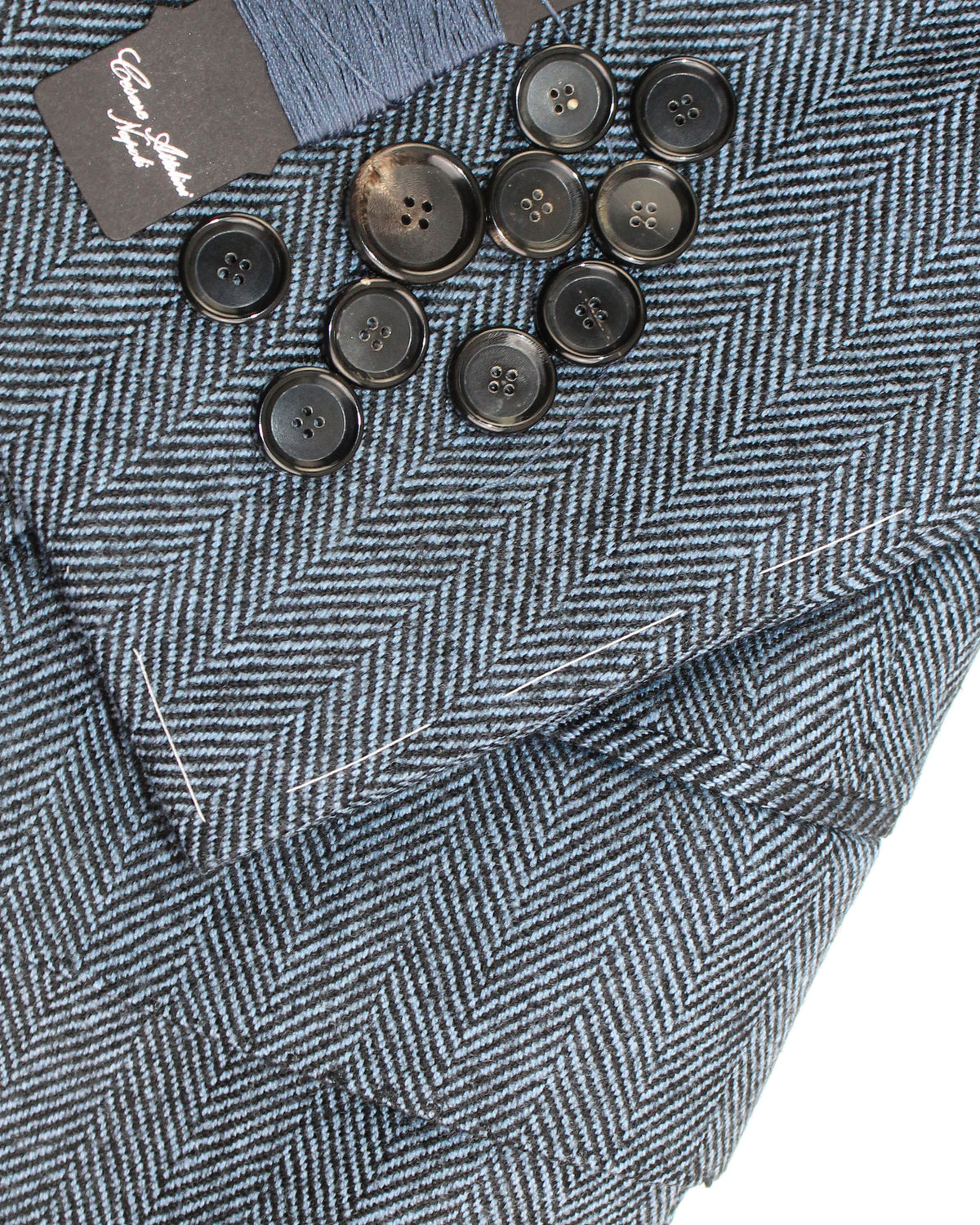 Cesare Attolini Sport Coat Dark Blue Herringbone EU 54/ US 44