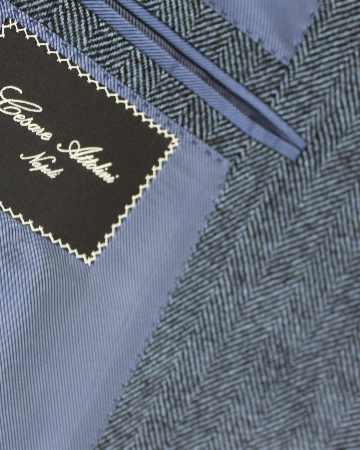Cesare Attolini Sport Coat Dark Blue Herringbone EU 54/ US 44