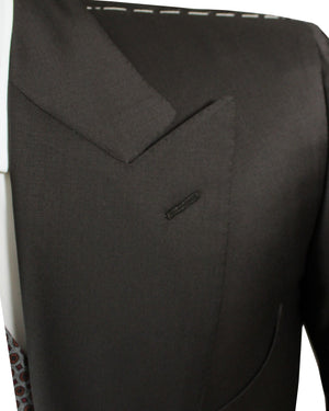 Cesare Attolini Suit Dark Brown Peak Lapel