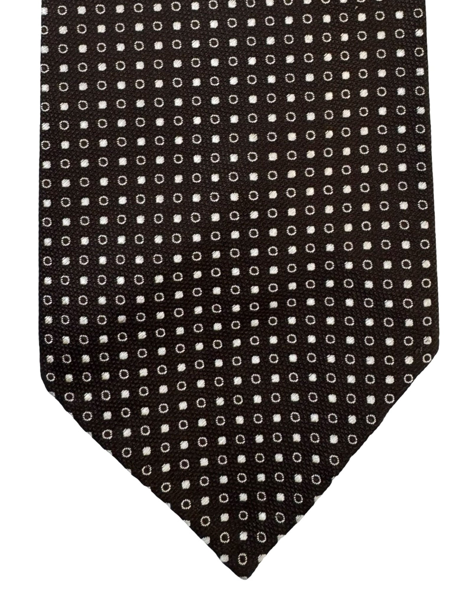 Cesare Attolini Unlined Tie Brown Dots