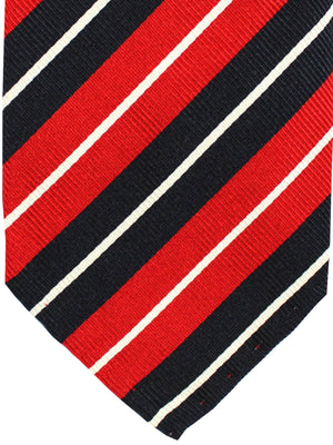 Attolini Silk Tie Red Black Stripes