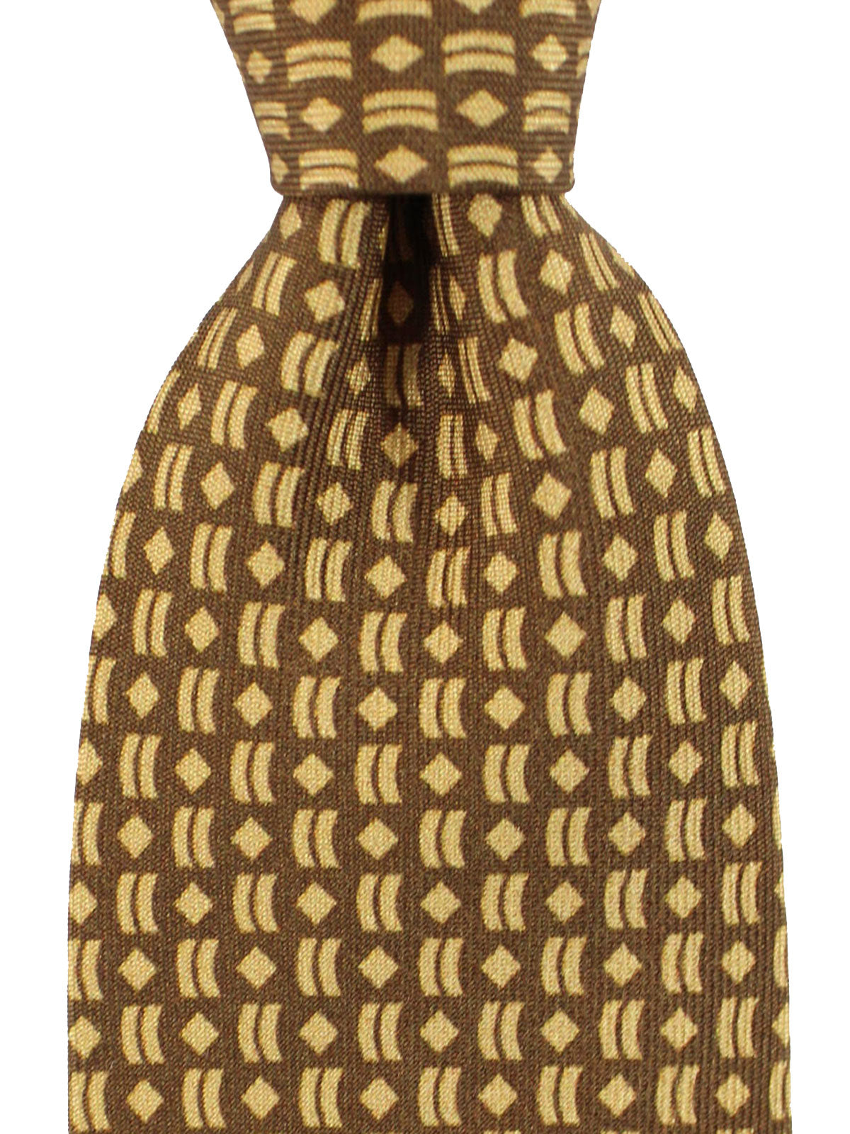 Cesare Attolini Silk Tie Brown Geometric