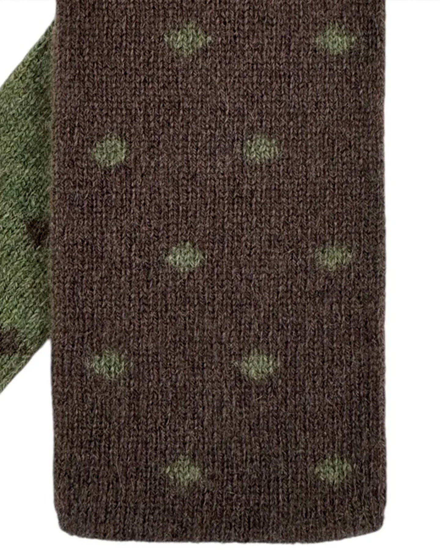 Cesare Attolini Cashmere Brown And Green Dotted Knit Tie