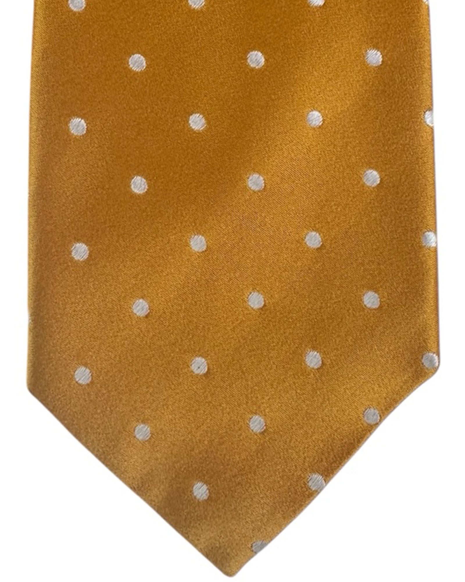Cesare Attolini Necktie Orange Polka Dots
