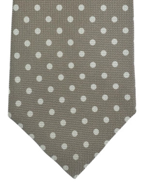 Cesare Attolini Silk Tie Taupe Dots