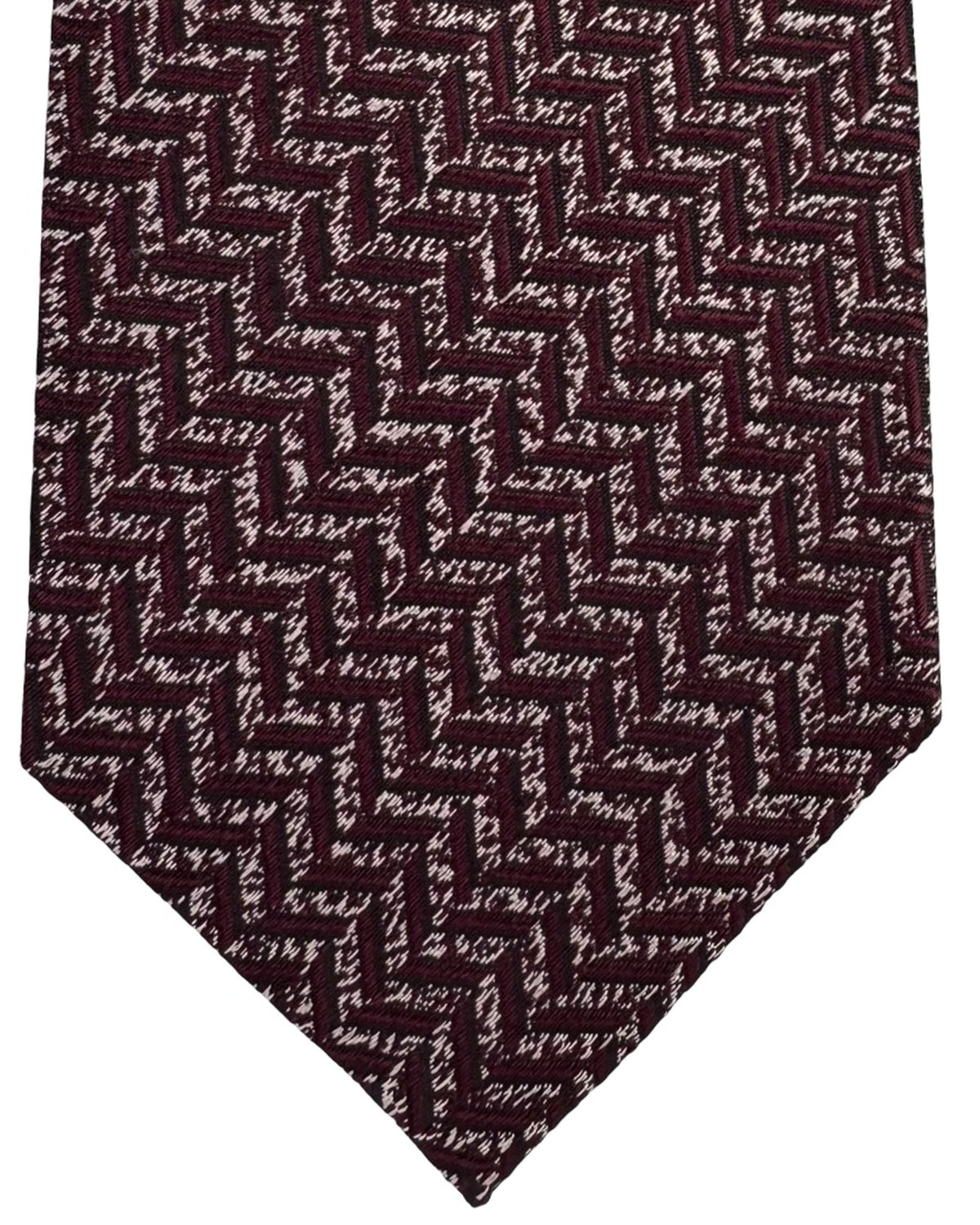 Battisti Sevenfold Tie Maroon Chevron