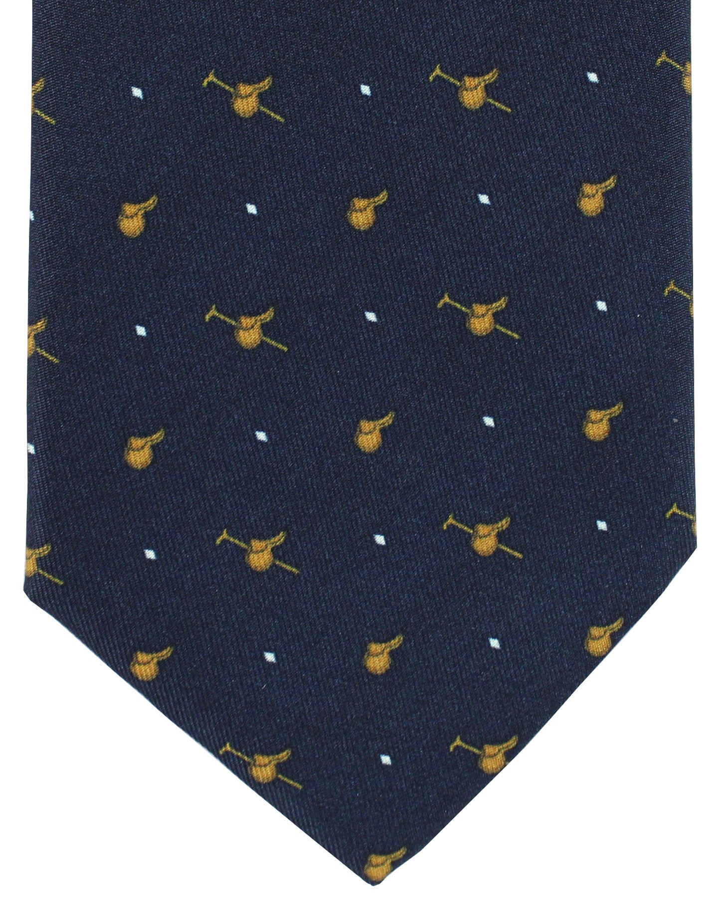 Battistoni Silk Tie Navy Novelty