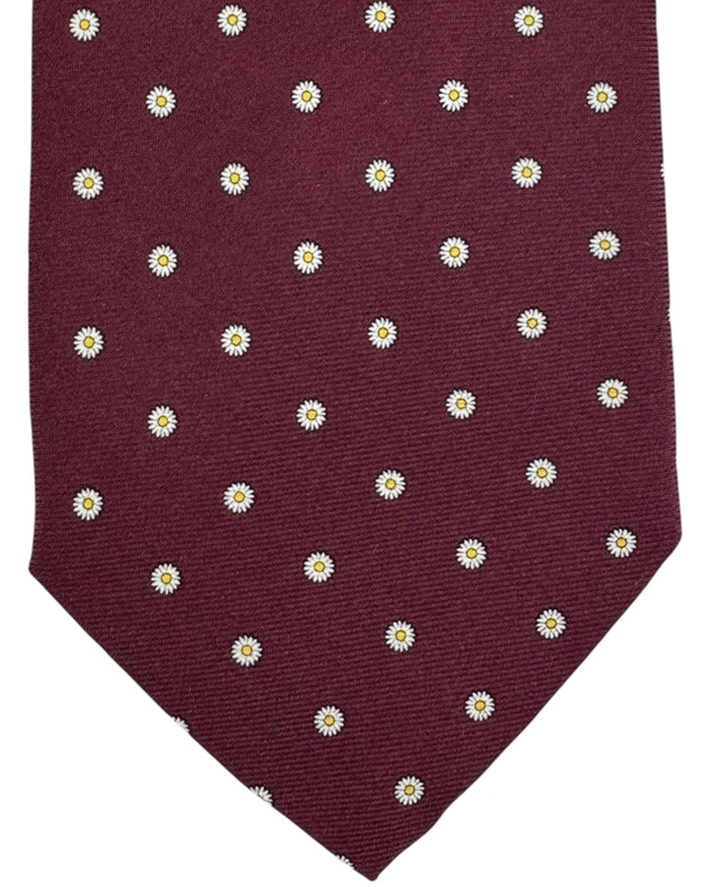 Battistoni Silk Tie Maroon Mini Flowers SALE