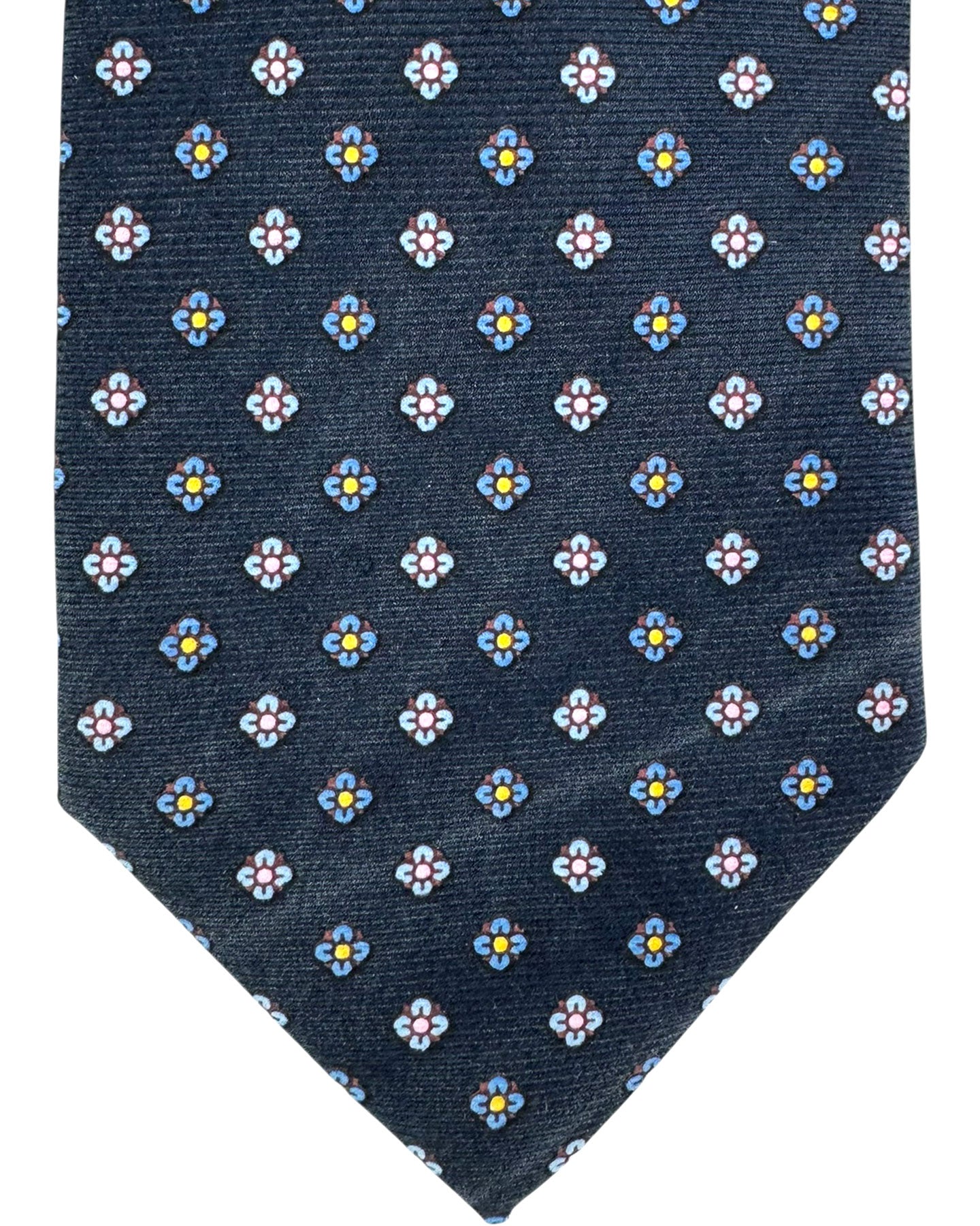 Battistoni Tie Navy Mini Flowers Geometric
