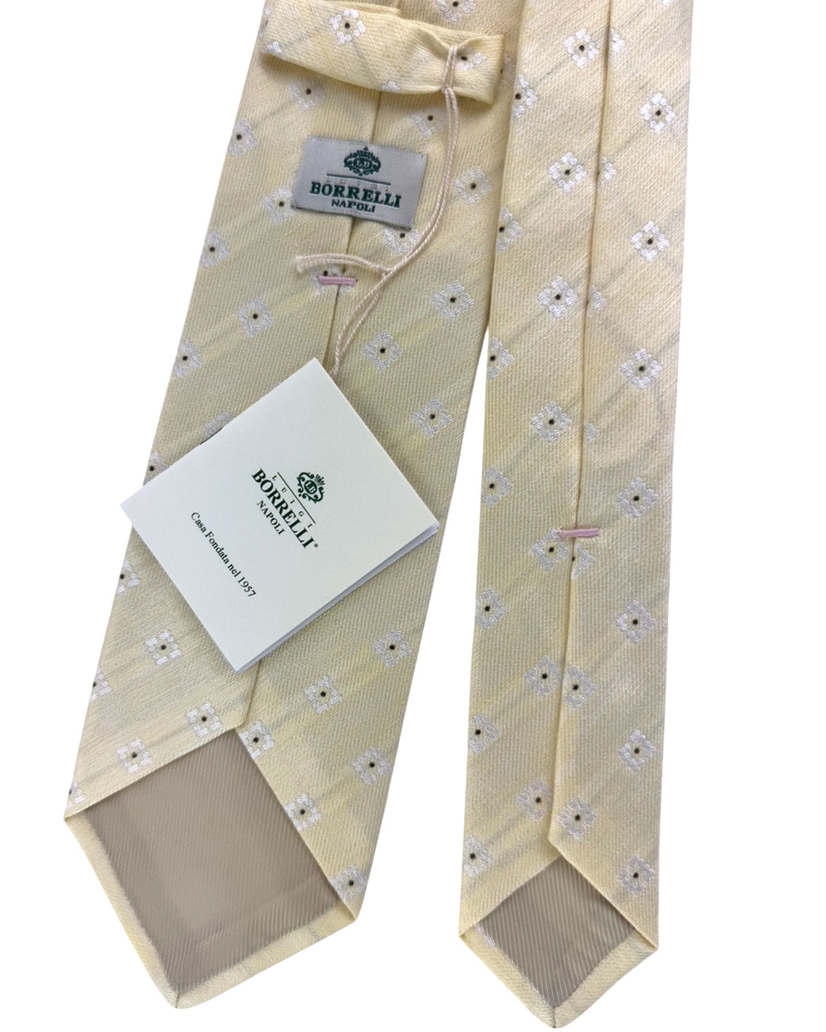 Luigi Borrelli Tie Yellow Silver Design
