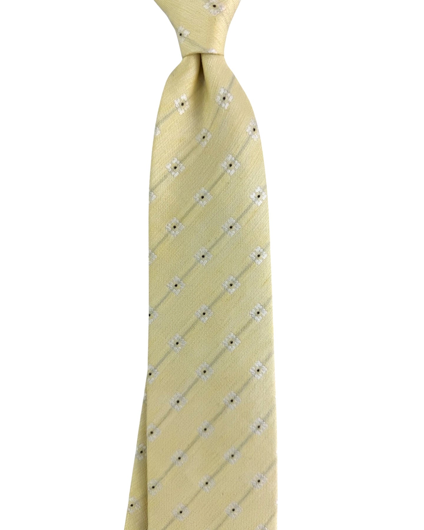 Luigi Borrelli Tie Yellow Silver Design