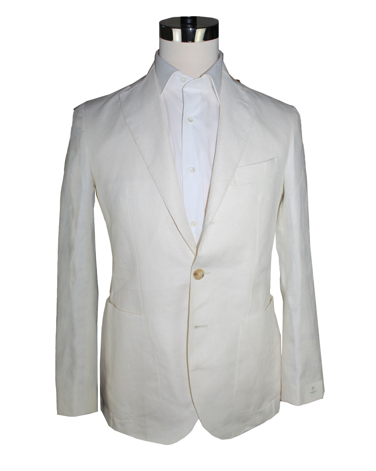 Borrelli Sport Coat Beige- White Linen Wool 
