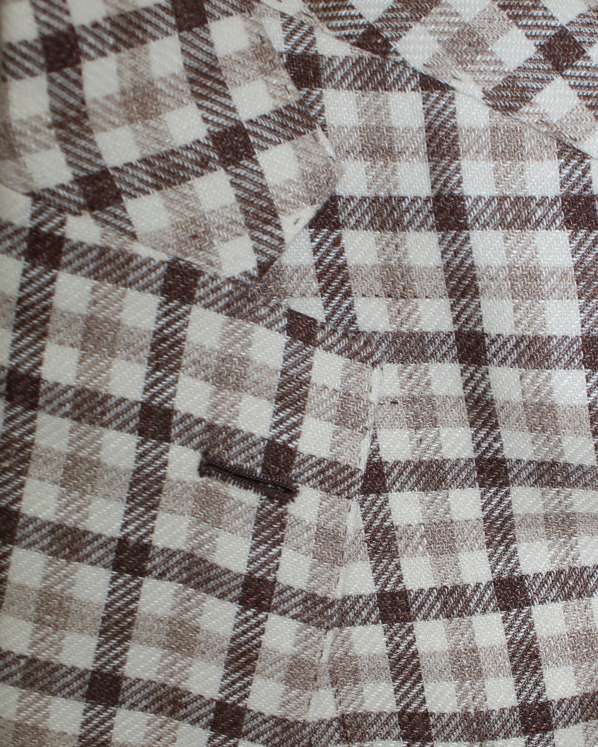 Luigi Borrelli Sport Coat White Brown Check Cotton Wool EU 50/ US 40