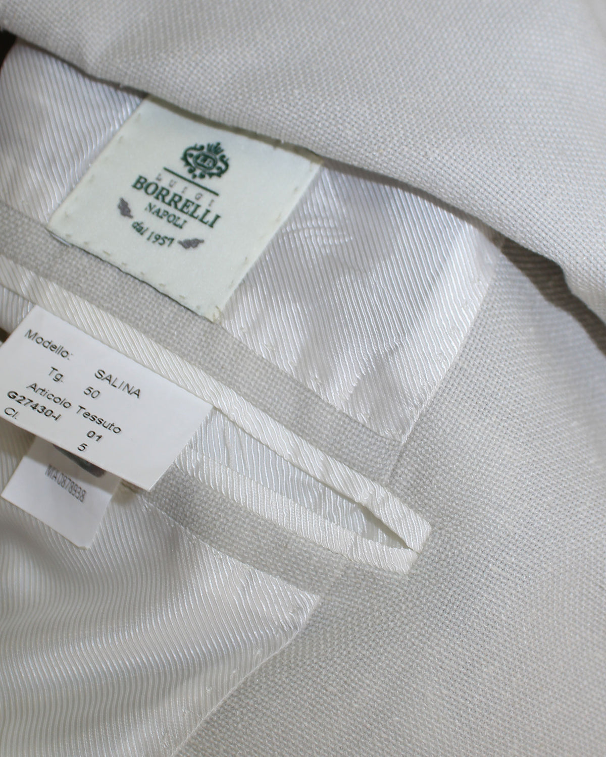 Luigi Borrelli Sport Coat Light Gray Cotton Linen