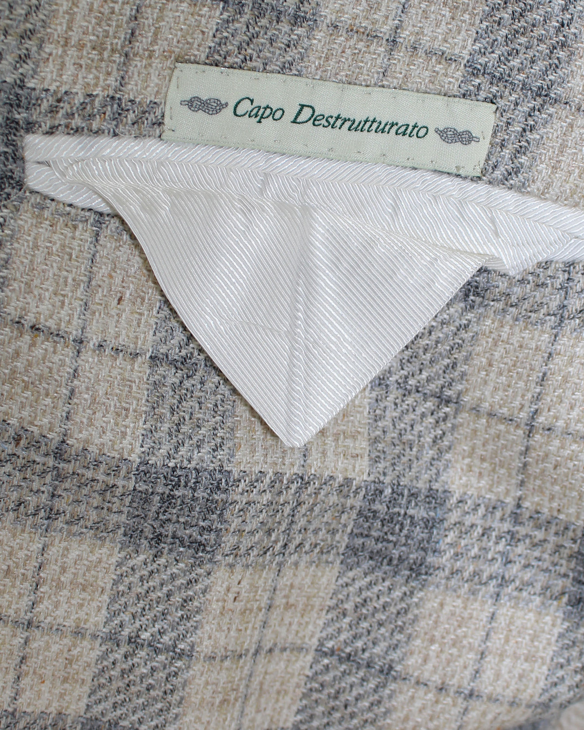 Luigi Borrelli Sport Coat Gray Check Plaid - Unlined - Wool Silk EU 48 / US 38