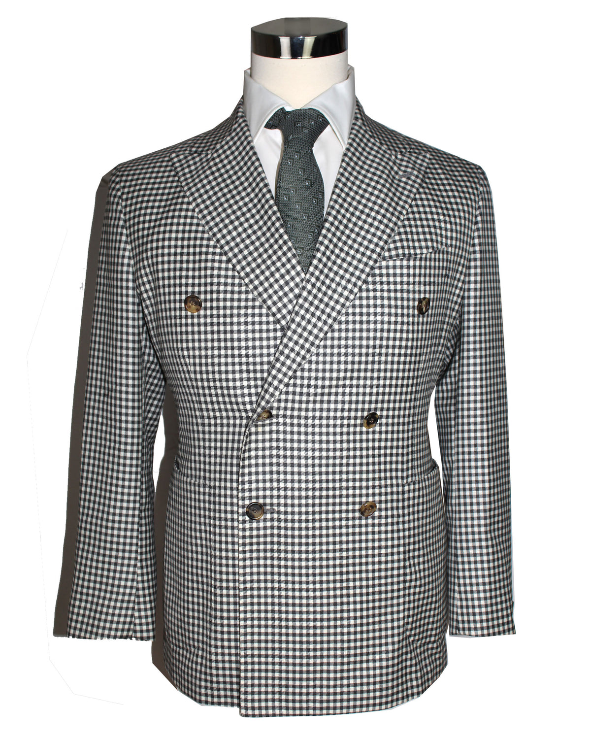 Borrelli Sport Coat White Black Check